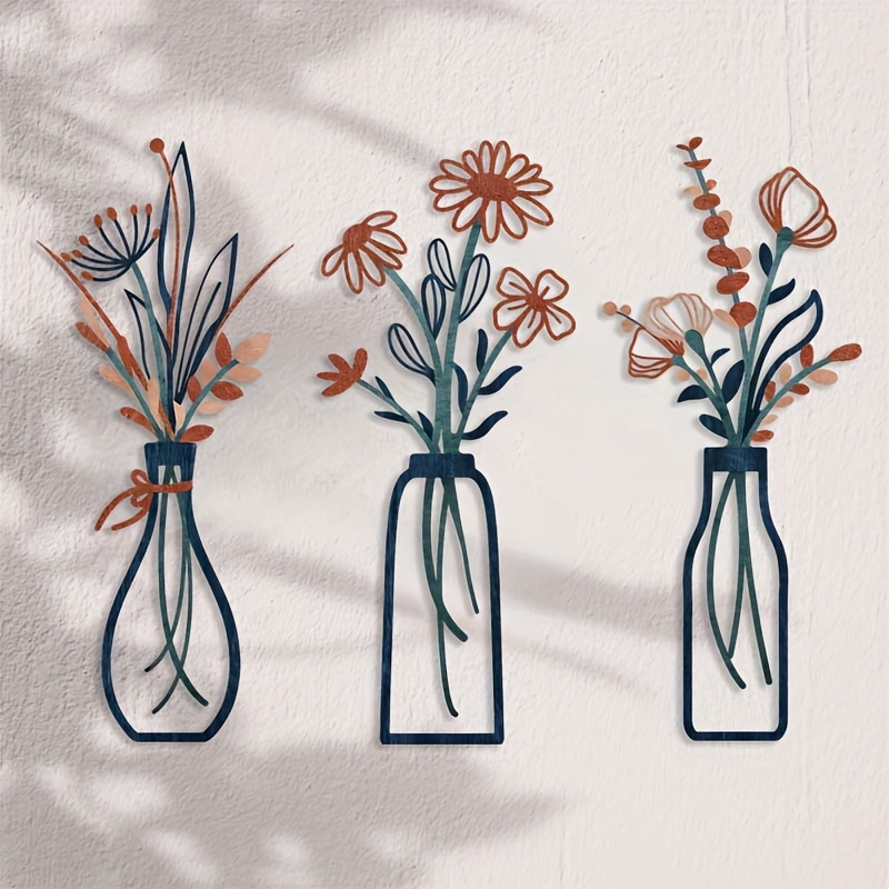 3 Large Floral Wall Art Sculpt - Interior Design Modern 评论和价格