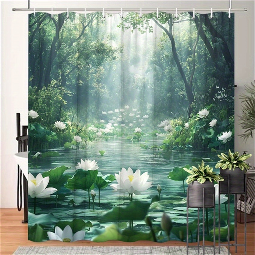 Lotus Forest Shower Curtain Po - Interior Design Zen Style 评论和价格
