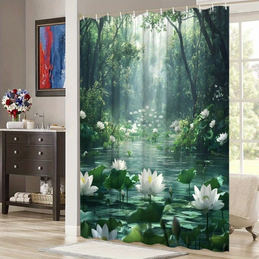 Lotus Forest Shower Curtain Po - Interior Design Zen Style 评论和价格