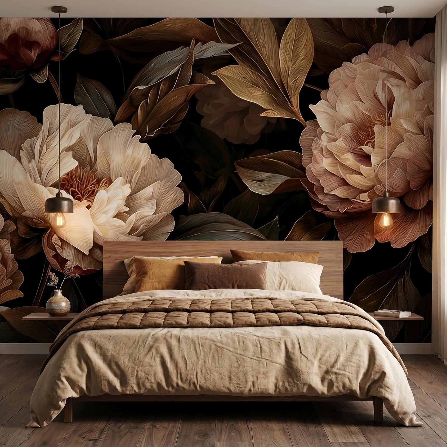 Elegant Peony Floral Tapestry  - Interior Design Modern 评论和价格