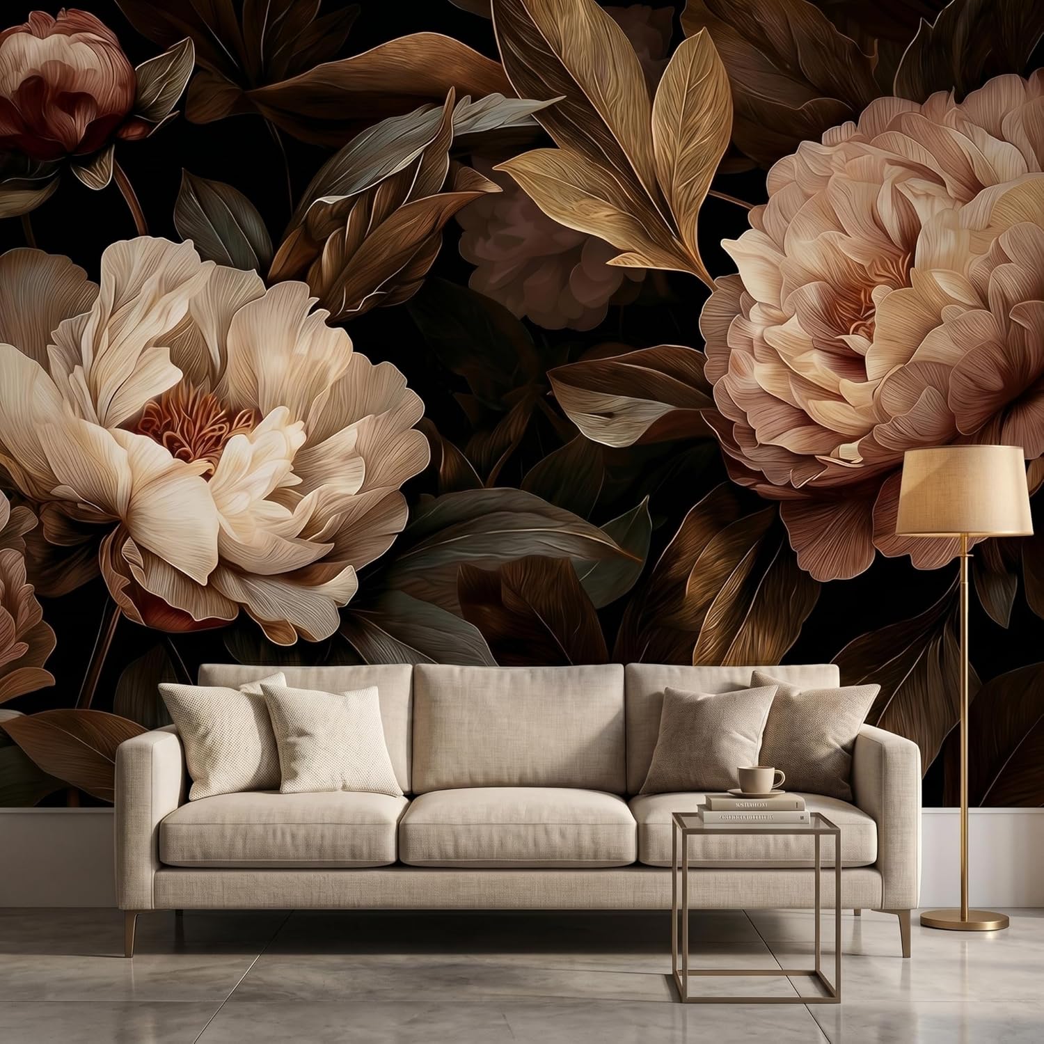 Elegant Peony Floral Tapestry  - Interior Design Modern 评论和价格