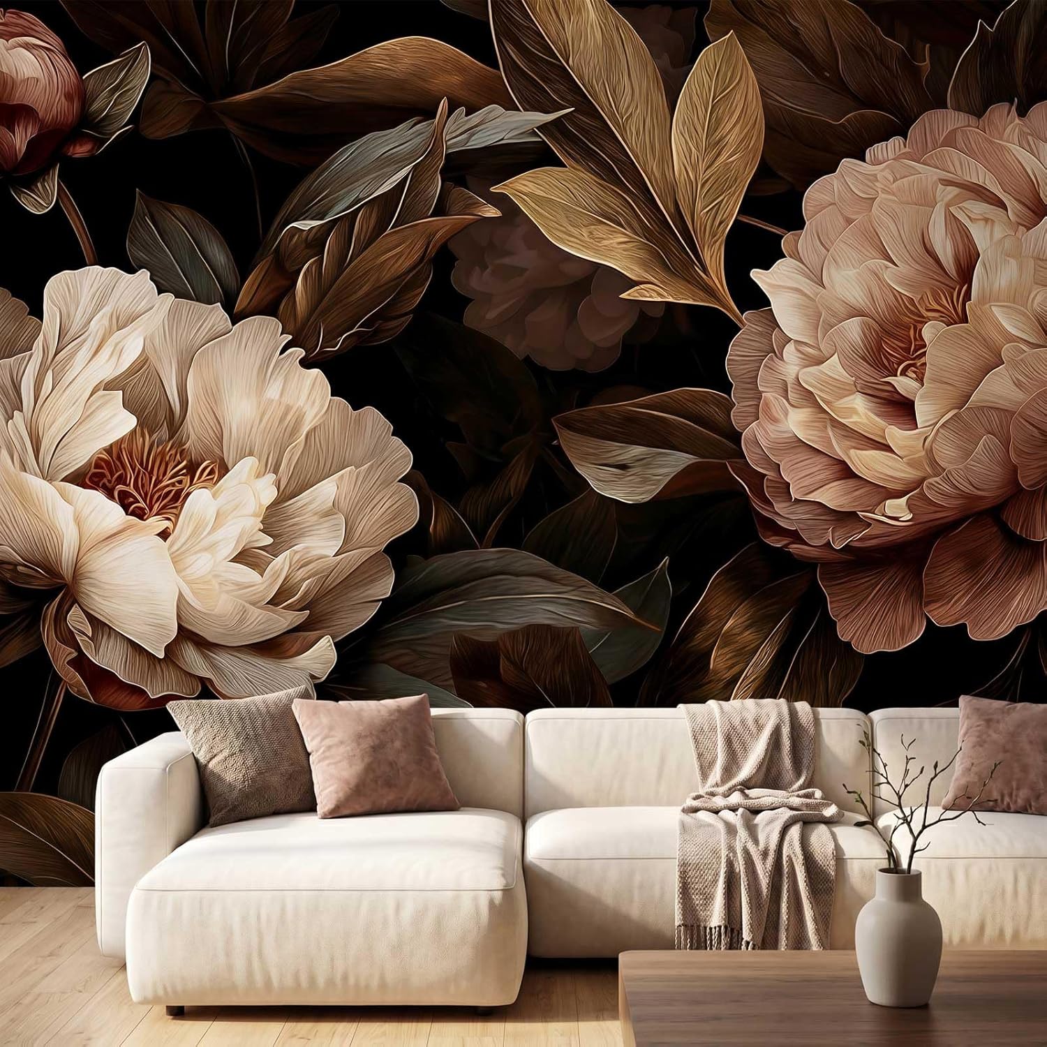 Elegant Peony Floral Tapestry  - Interior Design Modern 评论和价格