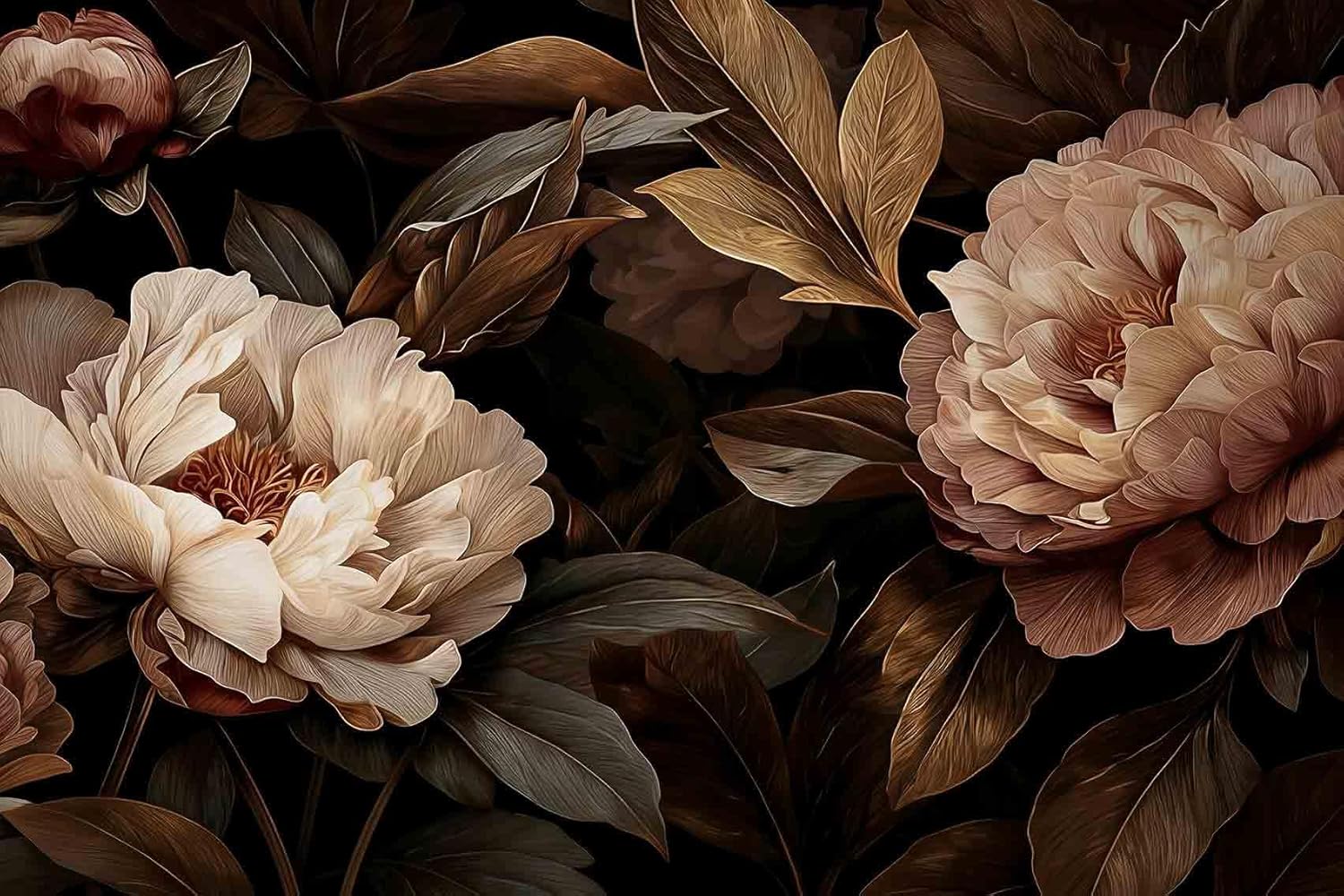 Elegant Peony Floral Tapestry  - Interior Design Modern 评论和价格