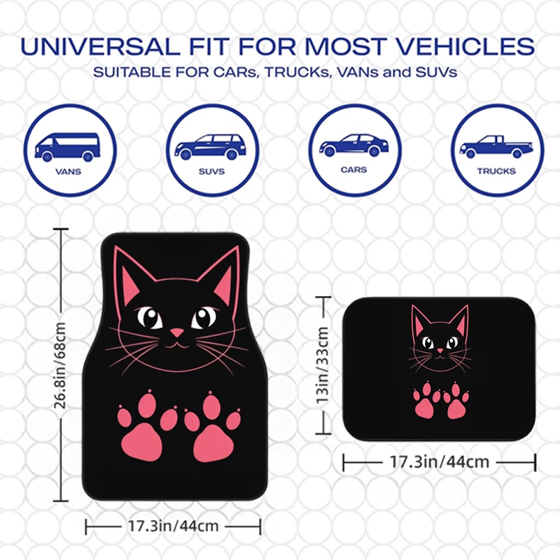 4Pcs Pink and Black Cat Paw Pr - Interior Design Type 评论和价格