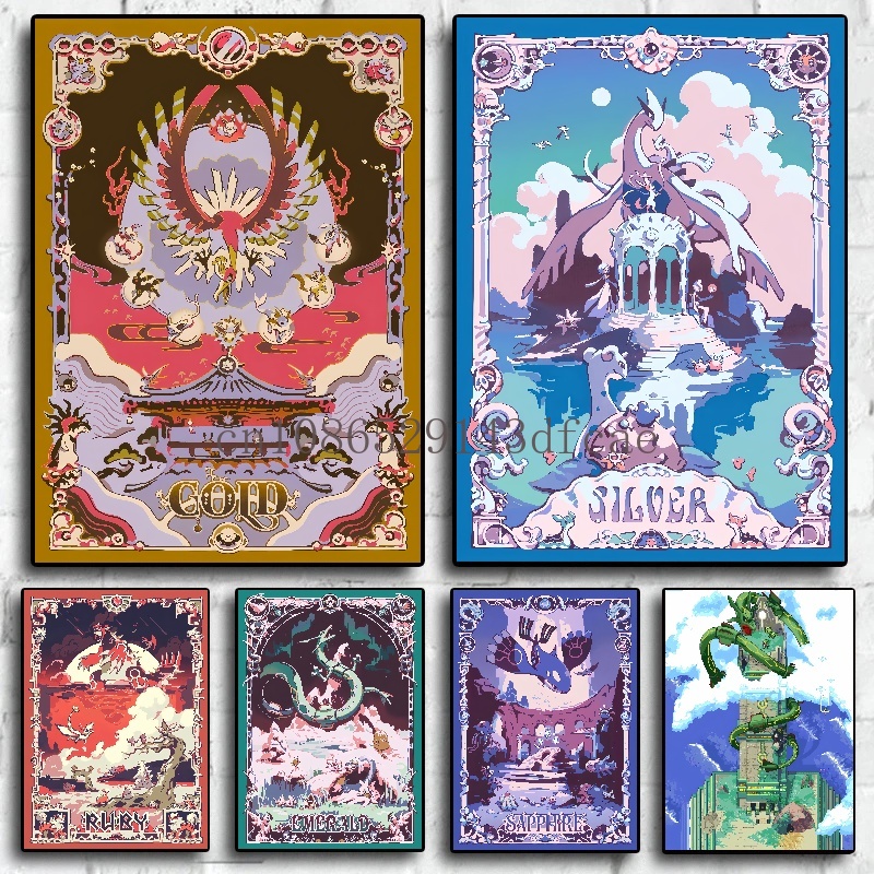 Pokemon Retro Cartoon Poster C - Interior Design Modern 评论和价格