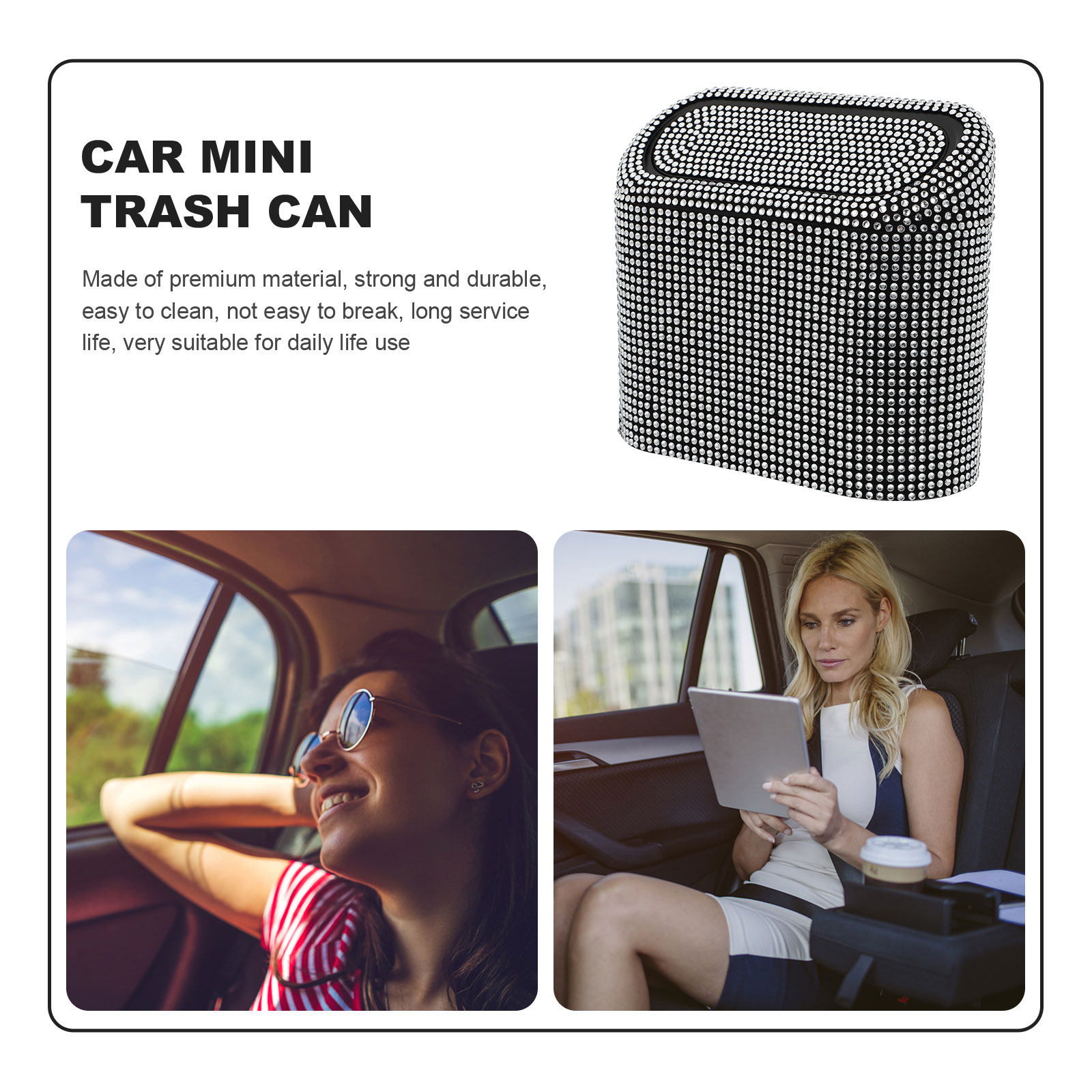 Glitter Car Trash Can Portable - Interior Design Type 评论和价格